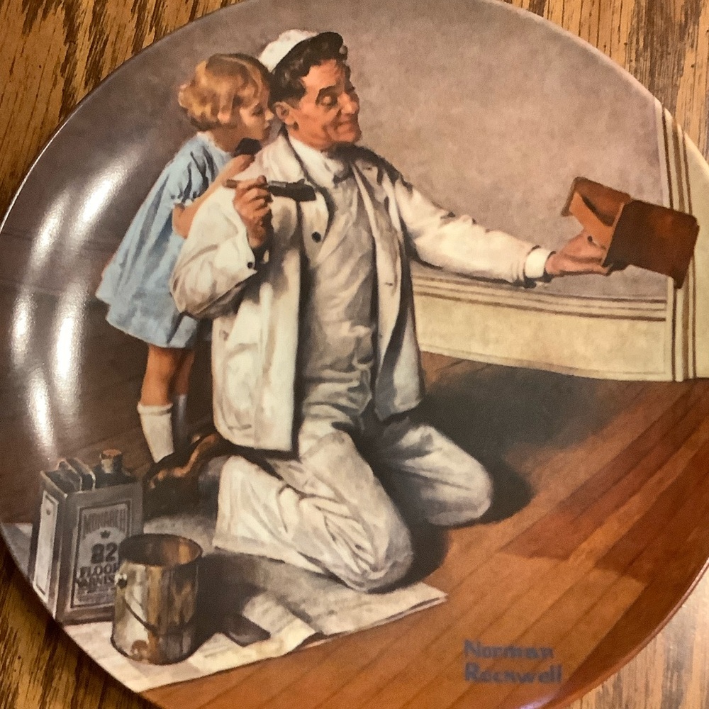 The Bradford Exchange Norman Rockwell Art Plate - Blue and Brown